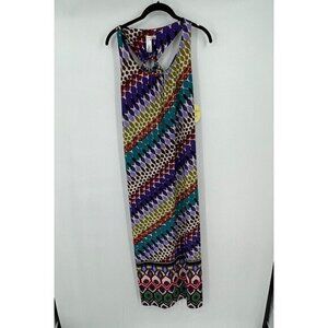 Emma Michele Womens Dress Medium Colorful Sleeveless Knit Stretchy Casual New